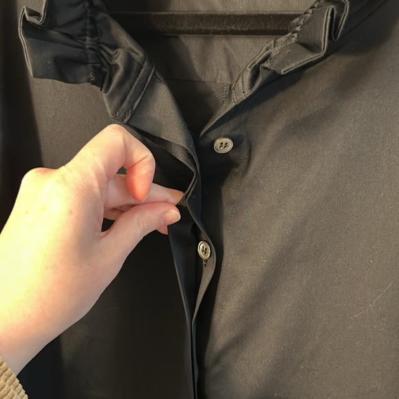 NWOT Soft Surroundings Lively Phoebe Shirt with Ruffle Collar Black Womens sz 2X - Picture 5 of 13